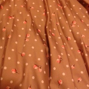 Taupe floral polka dot midi